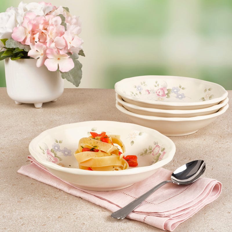 Tea Rose Individual Pasta Bowls Set of 4 Pfaltzgraff