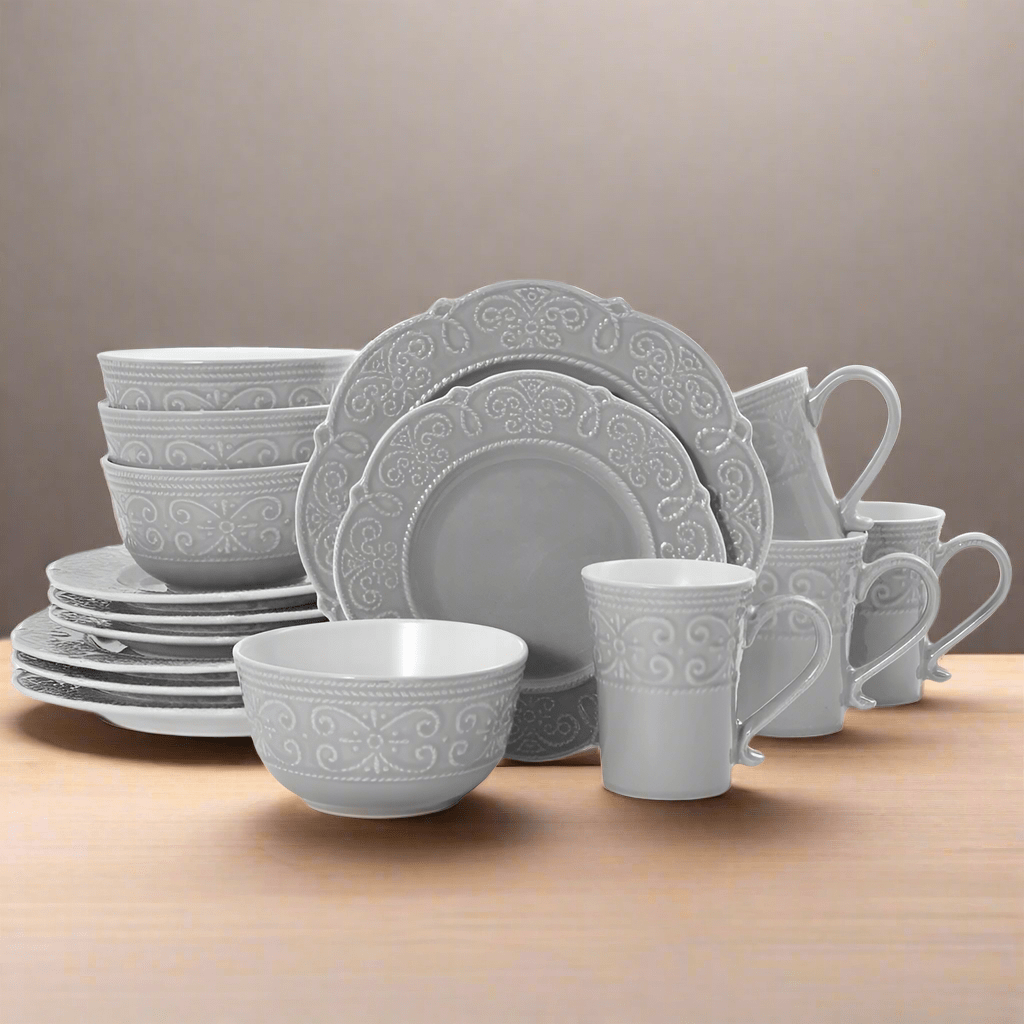 Abby Gray 16 Piece Dinnerware Set Service for 4 Pfaltzgraff