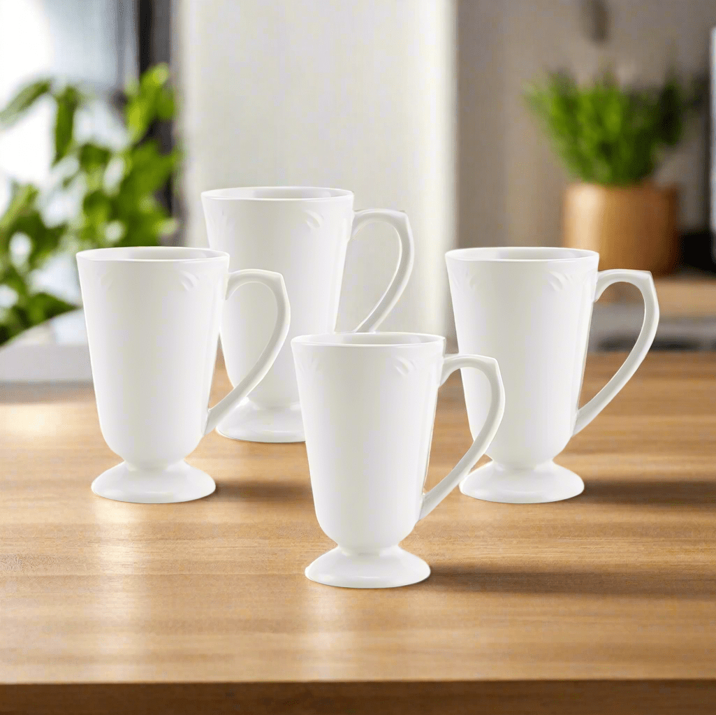 Filigree Set of 4 Footed Mugs