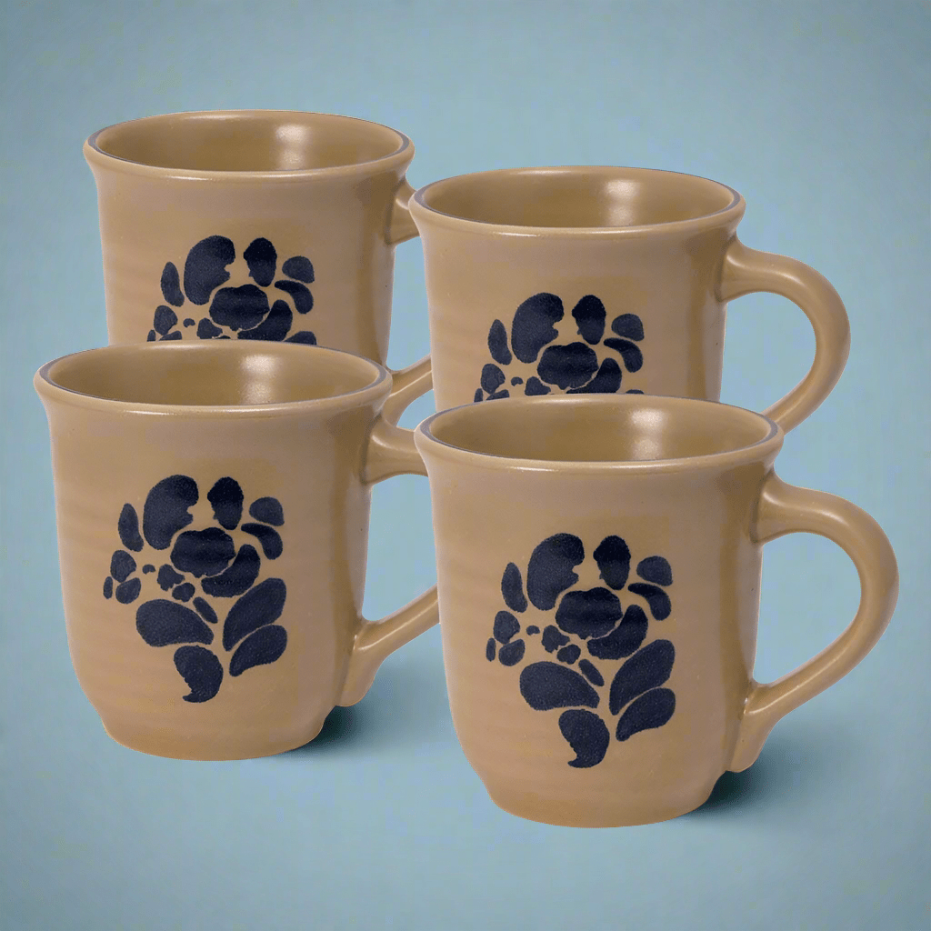 Folk Art Set of 4 Mugs