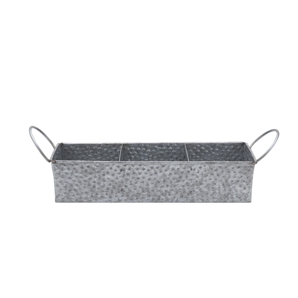 Hammered Galvanized Metal Divided Tray Caddy – Pfaltzgraff