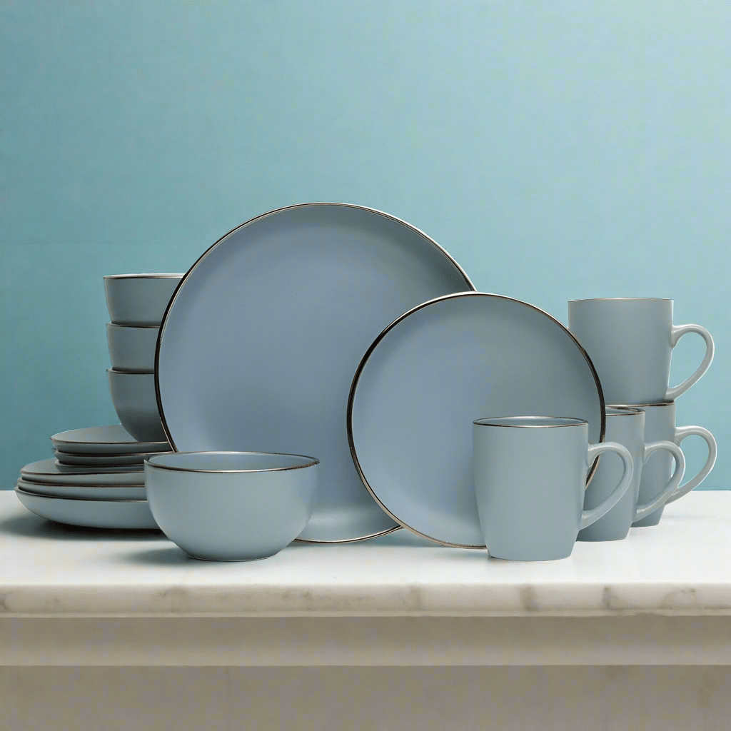 Hadlee Blue 16 Piece Dinnerware Set Service for 4