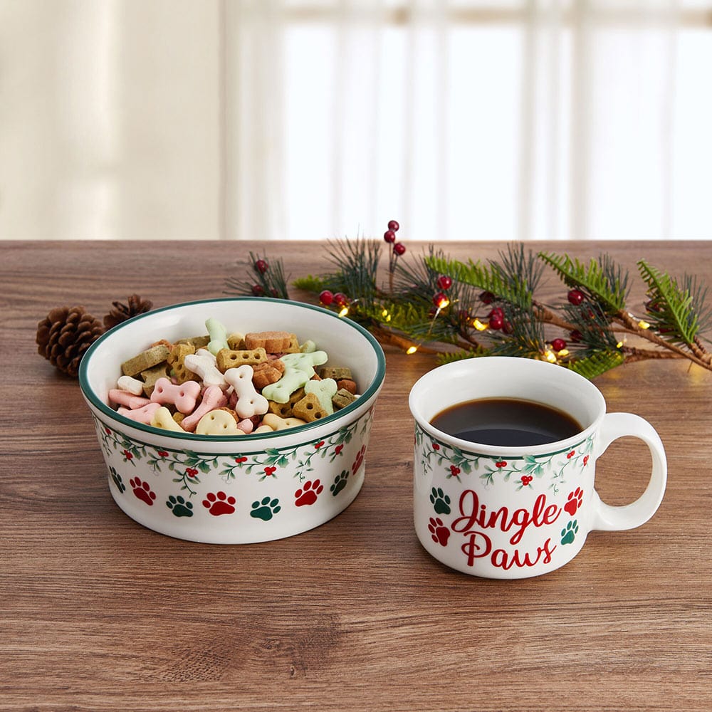 Winterberry Coffee Mug and Pet Bowl Gift Set Pfaltzgraff