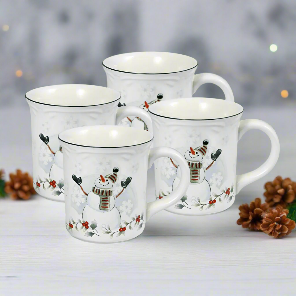 Winterberry® Set of 4 Snowman Mugs