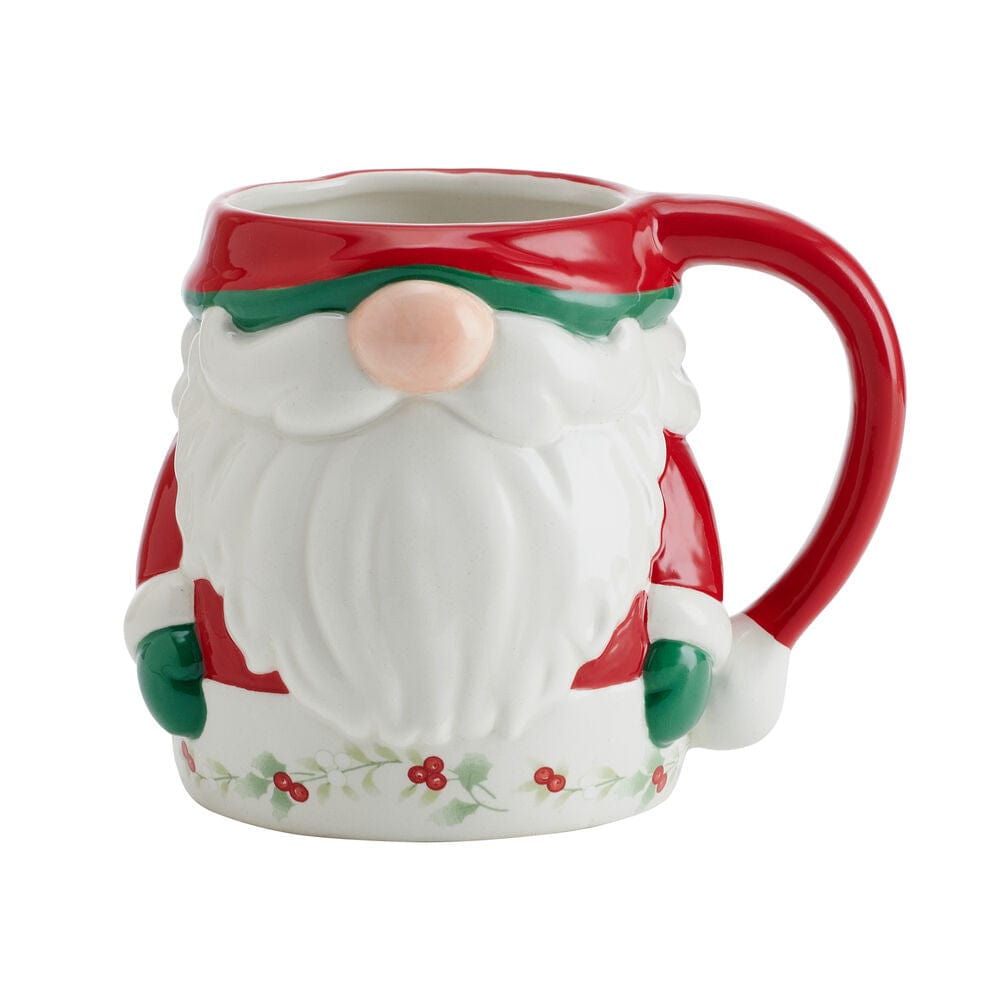 Red Santa Mugs with Spoons - Set of 2