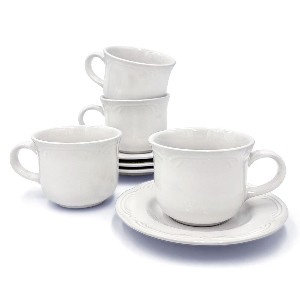 Octagonal Espresso Cups, Set of 4 white / silver