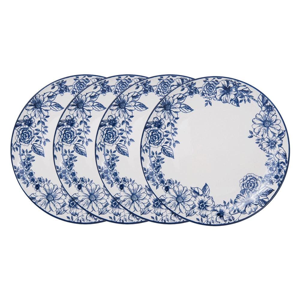 Pfaltzgraff Gabriela Storage Bowls, 6 inch, Blue and White