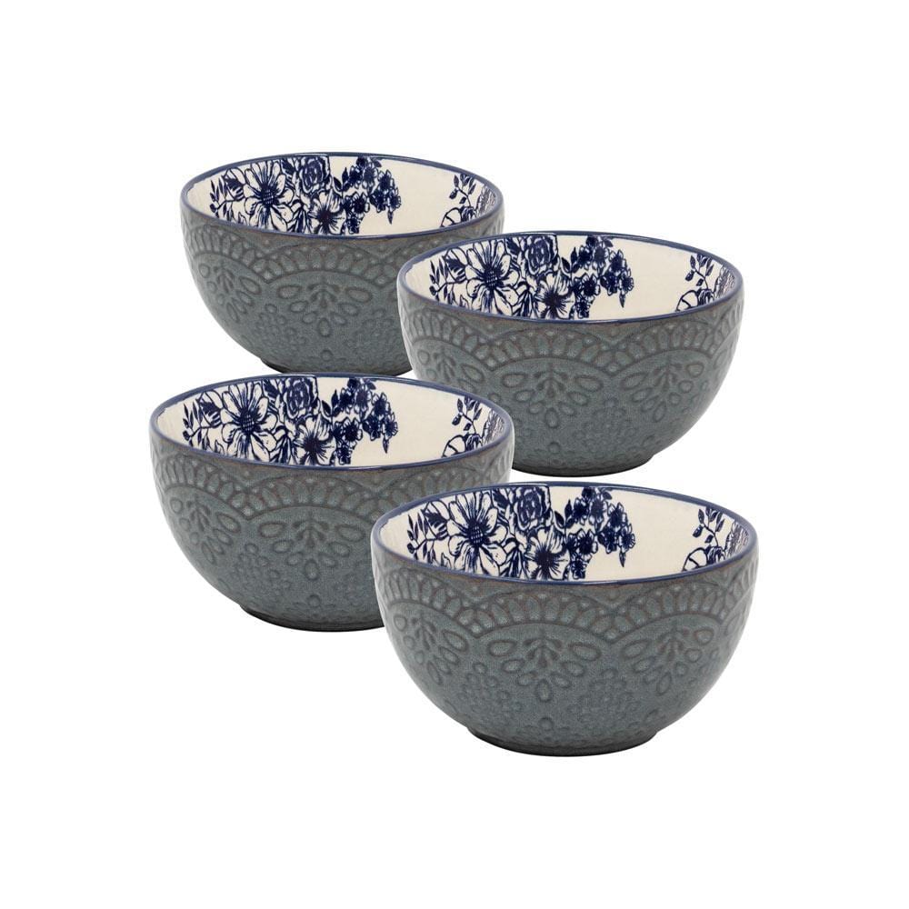 Pfaltzgraff Gabriela Storage Bowls, 6 inch, Blue and White