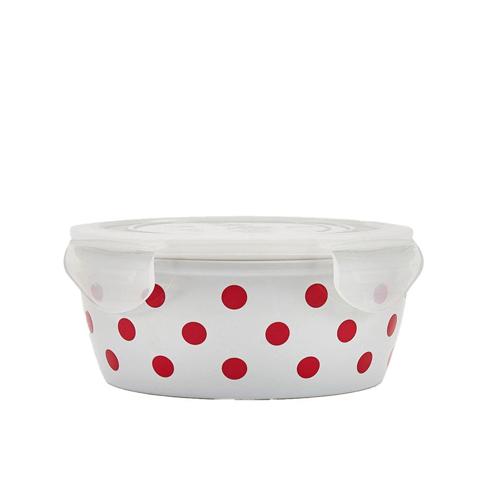 16oz RED Polka Dot PINT containers with non-vented lids - Frozen