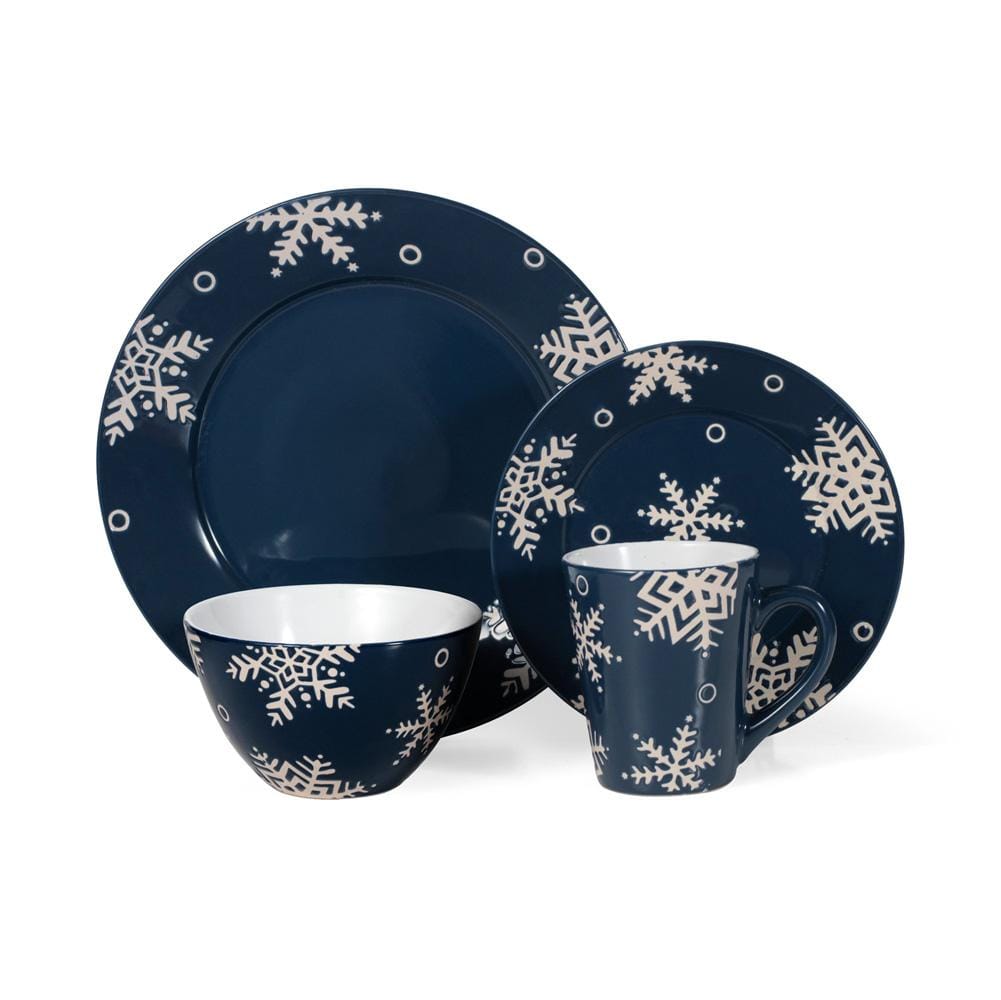 Pfaltzgraff Snow Flurry Set of 4 Mugs - Blue