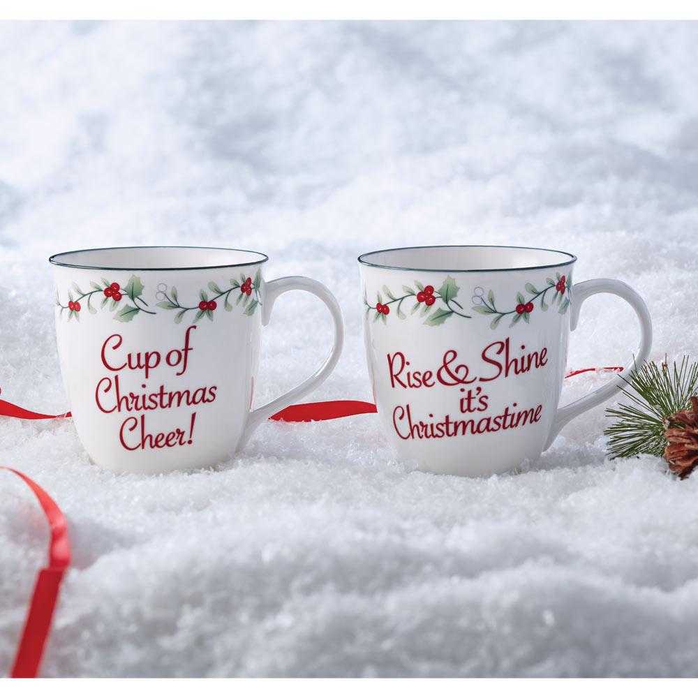 Winterberry Christmas Cheer Mugs Set of 2