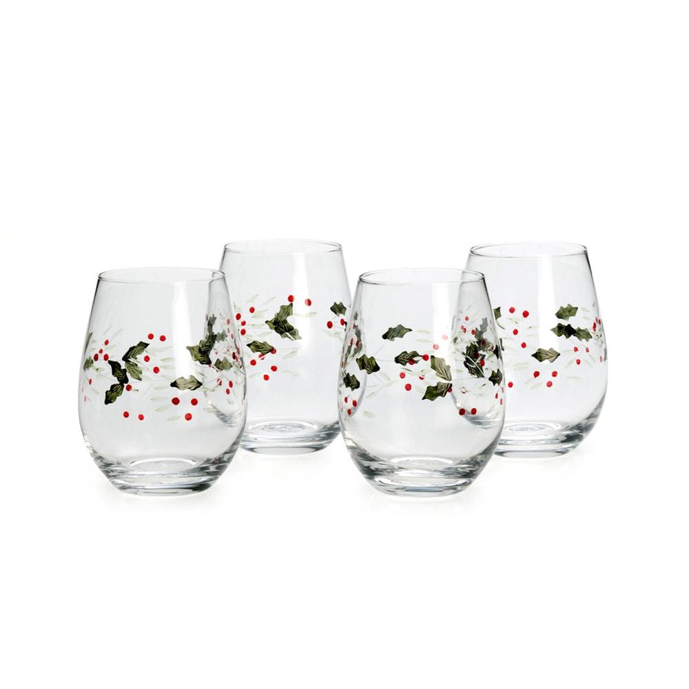 Classic Touch White Stemmed Water Glasses, Set of 6