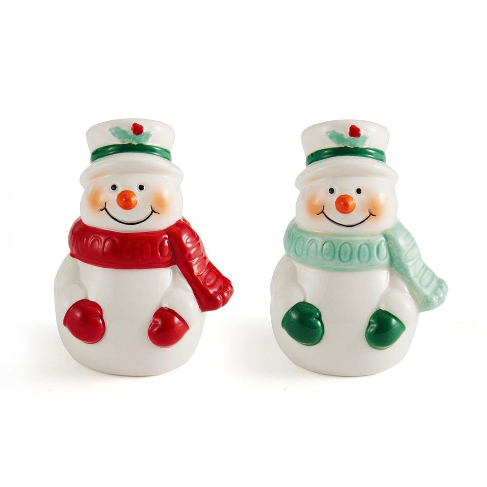 Festive Snowman and Friends Salt & Pepper Shakers Set