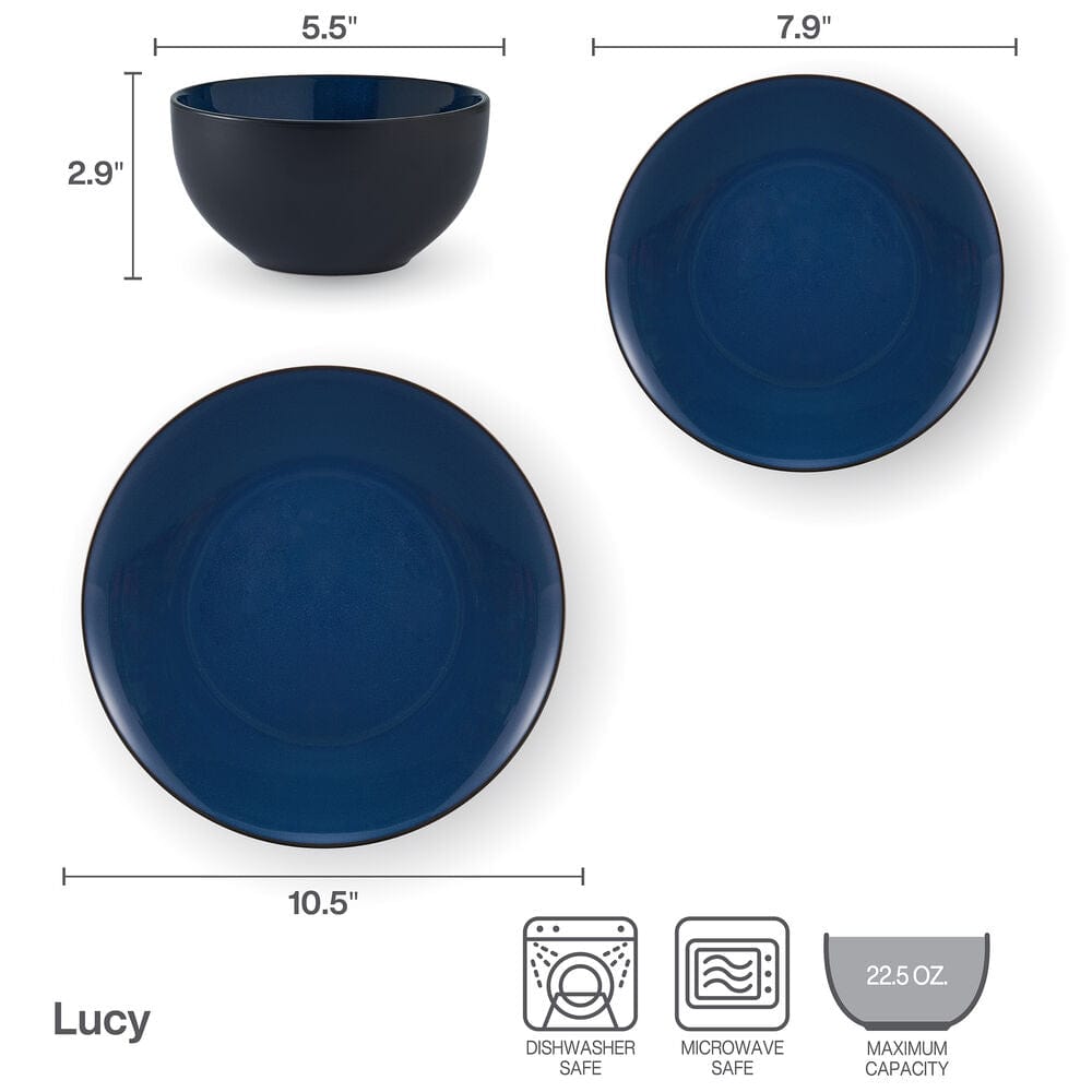 Lucy 12 Piece Dinnerware Set, Service for 4