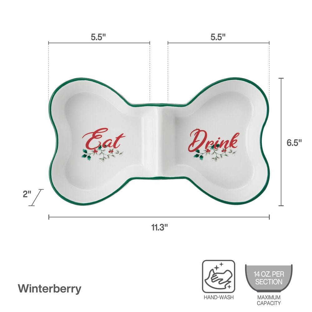 Winterberry® Divided Dog Food Bowl