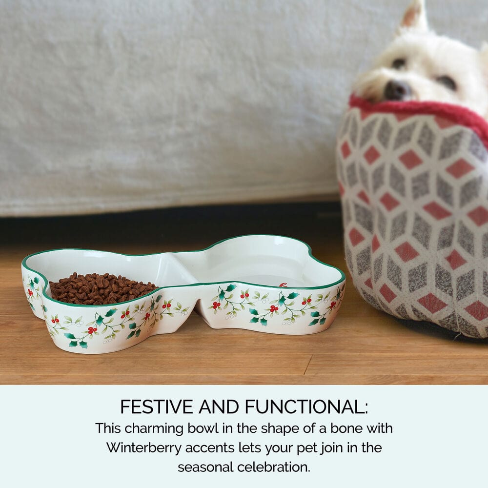 Winterberry® Divided Dog Food Bowl