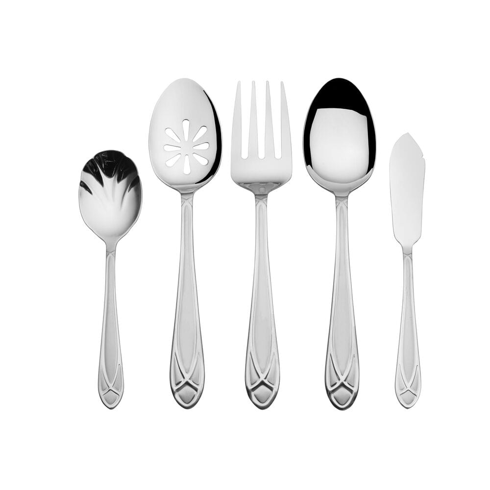 Mirage Frost 45 Piece Flatware Set with Wire Caddy, Service for 8 ...