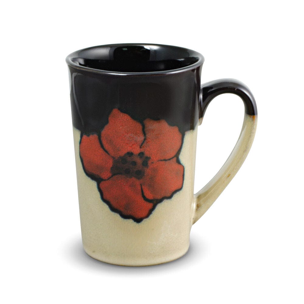 Painted Poppies Set of 4 Latte Mugs