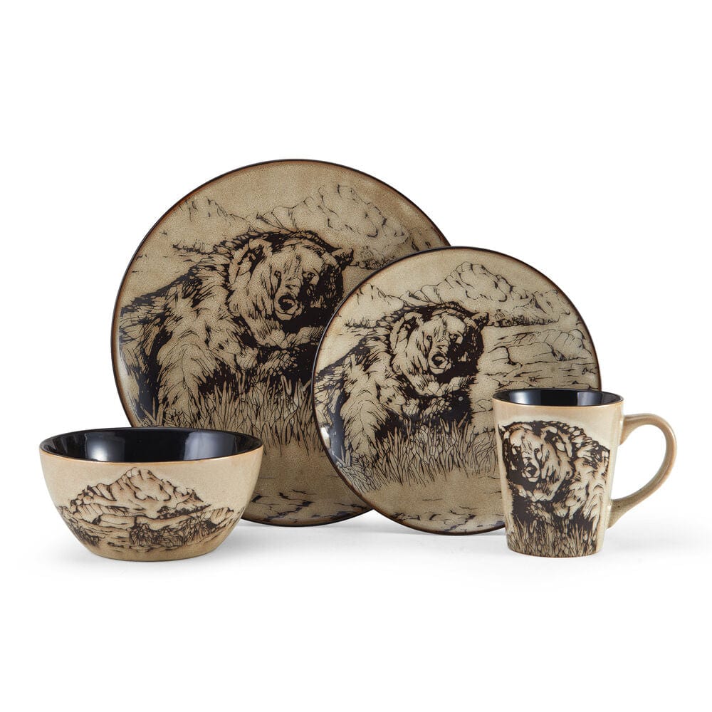 Mossy Oak Animal Print 16 Piece Dinnerware Set, Service for 4