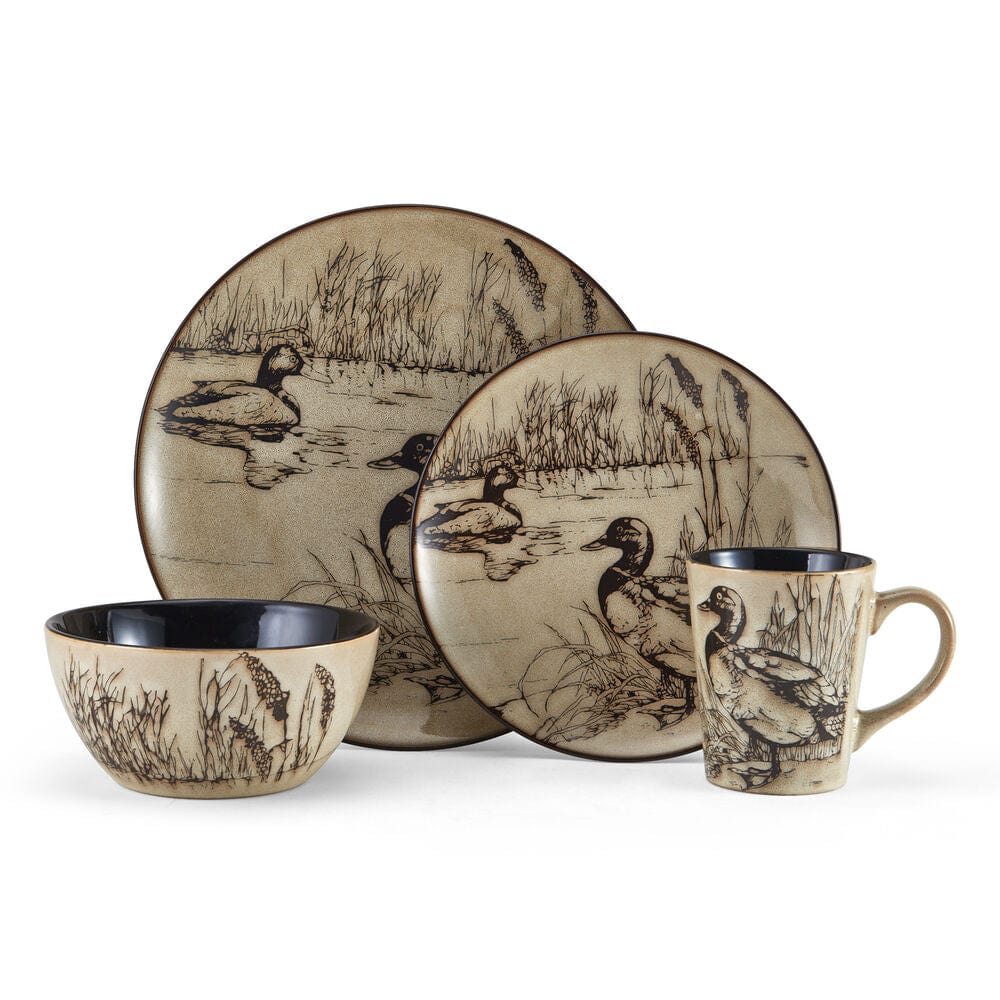 Mossy Oak Animal Print 16 Piece Dinnerware Set, Service for 4