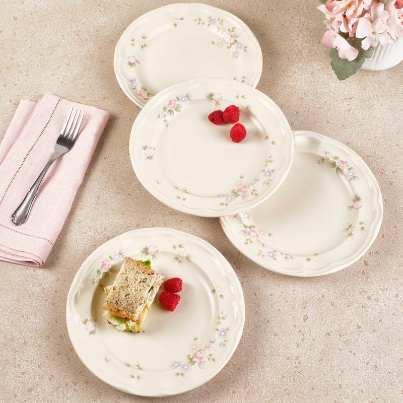 Tea Rose Set of 4 Luncheon Plates