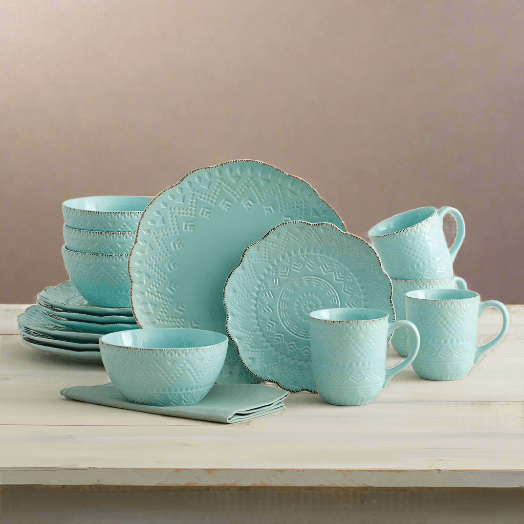 Remembrance Teal Dinnerware Set