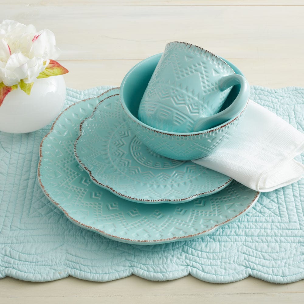 Remembrance Teal Dinnerware Set