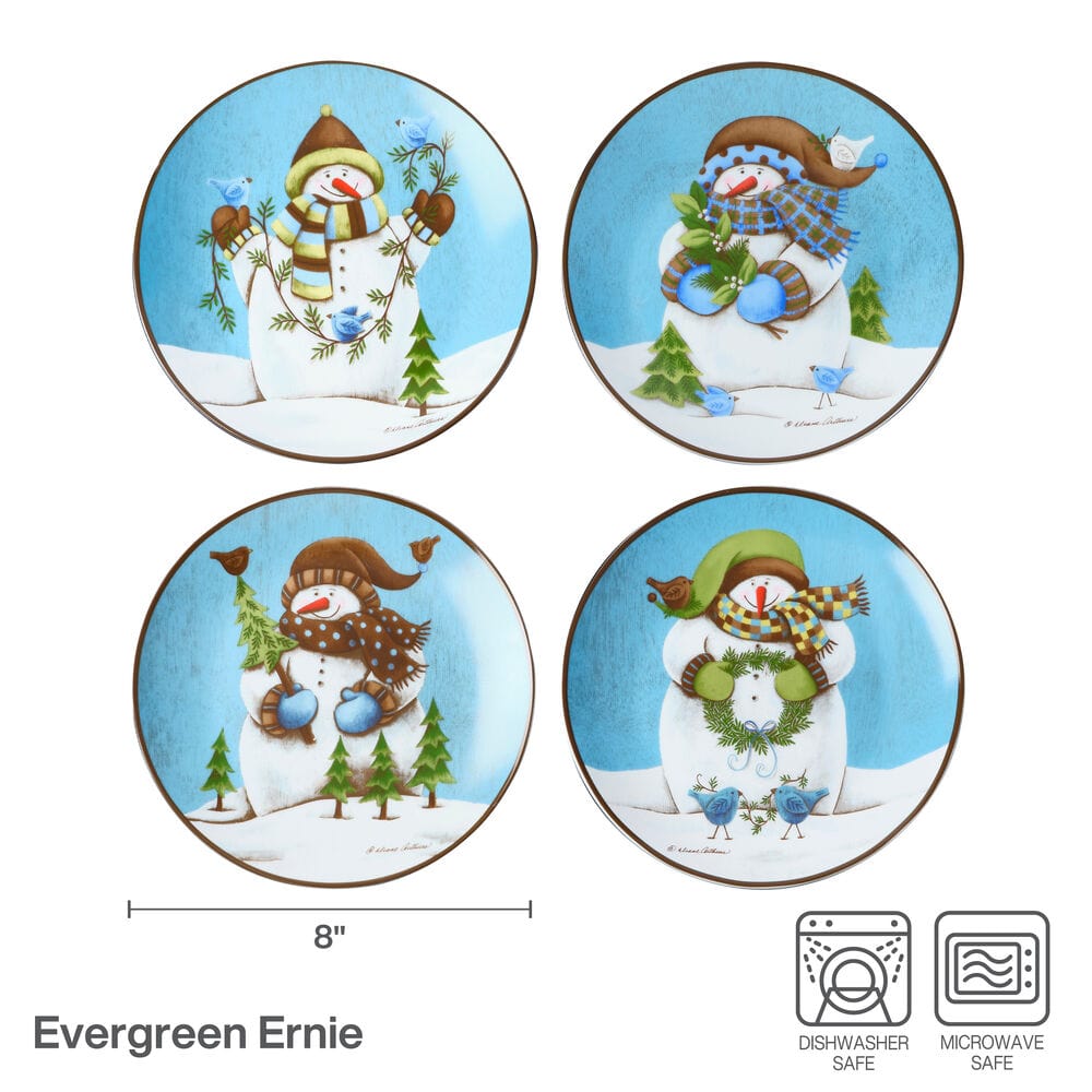 Evergreen Ernie Set of 4 Salad Plates