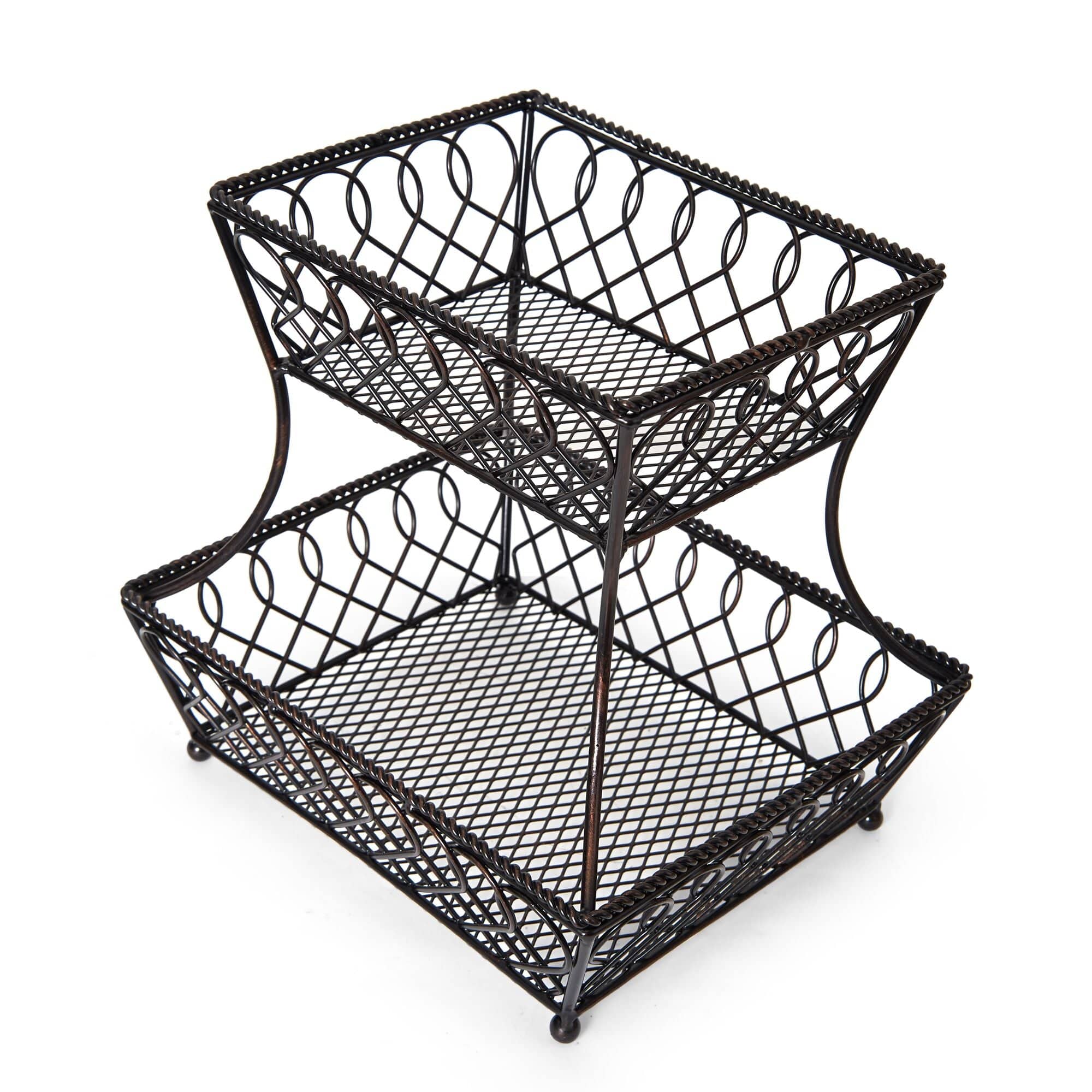 Loop Lattice 2 Tier Rectangular Basket