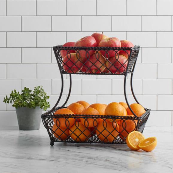 Loop Lattice 2 Tier Rectangular Basket