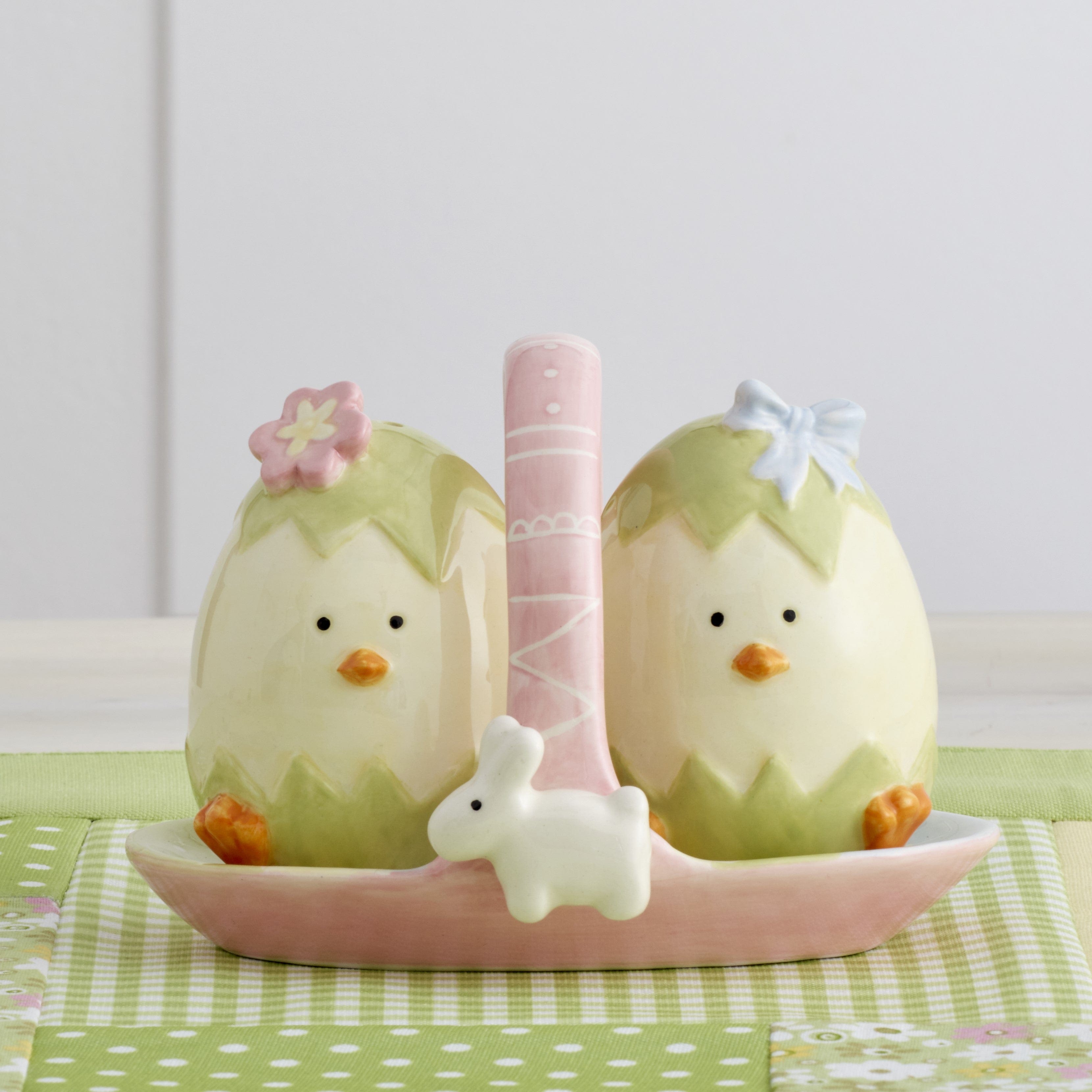 Spring Chicks Easter Salt and Pepper Set with Caddy