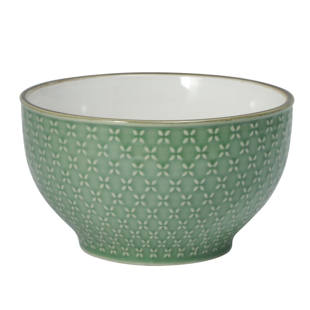 French Lace Set of 4 Green Soup Cereal Bowls