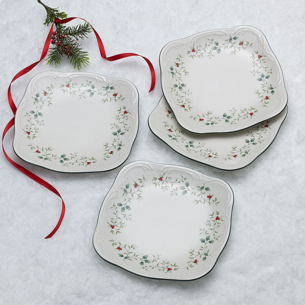 Winterberry® Set of 4 Square Salad Plates