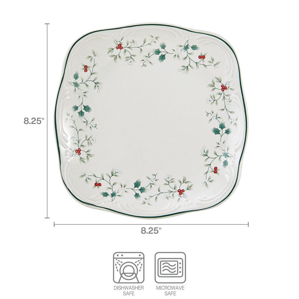 Winterberry® Set of 4 Square Salad Plates