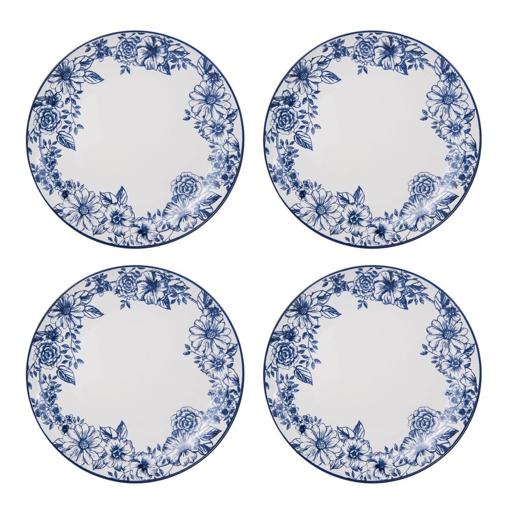 Gabriela Blue 16 Piece Dinnerware Set, Service for 4