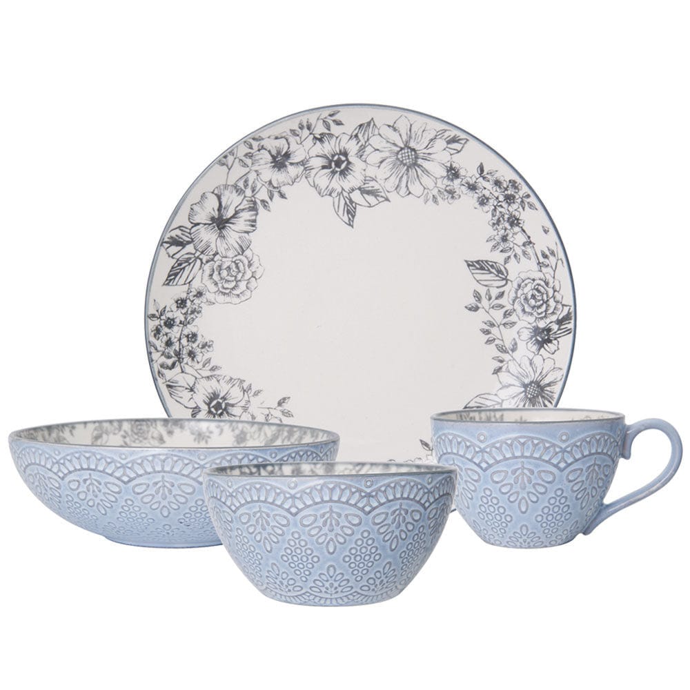 Gabriela Gray 16 Piece Dinnerware Set, Service for 4