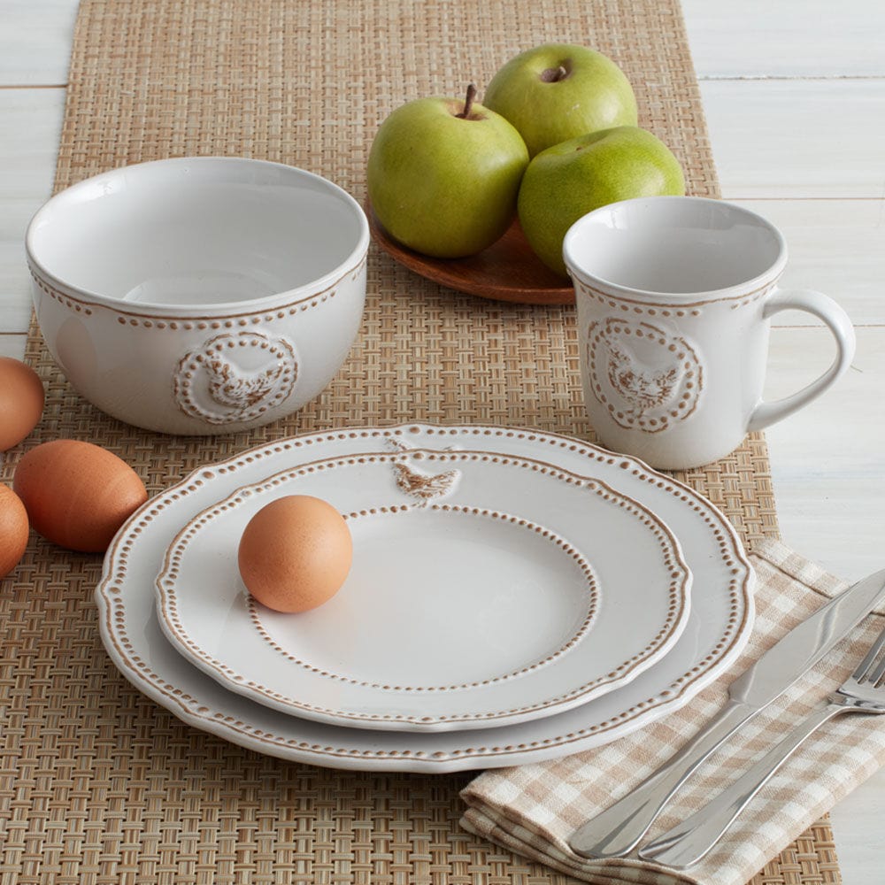 Farmhouse Hen Set of 4 Soup Cereal Bowls