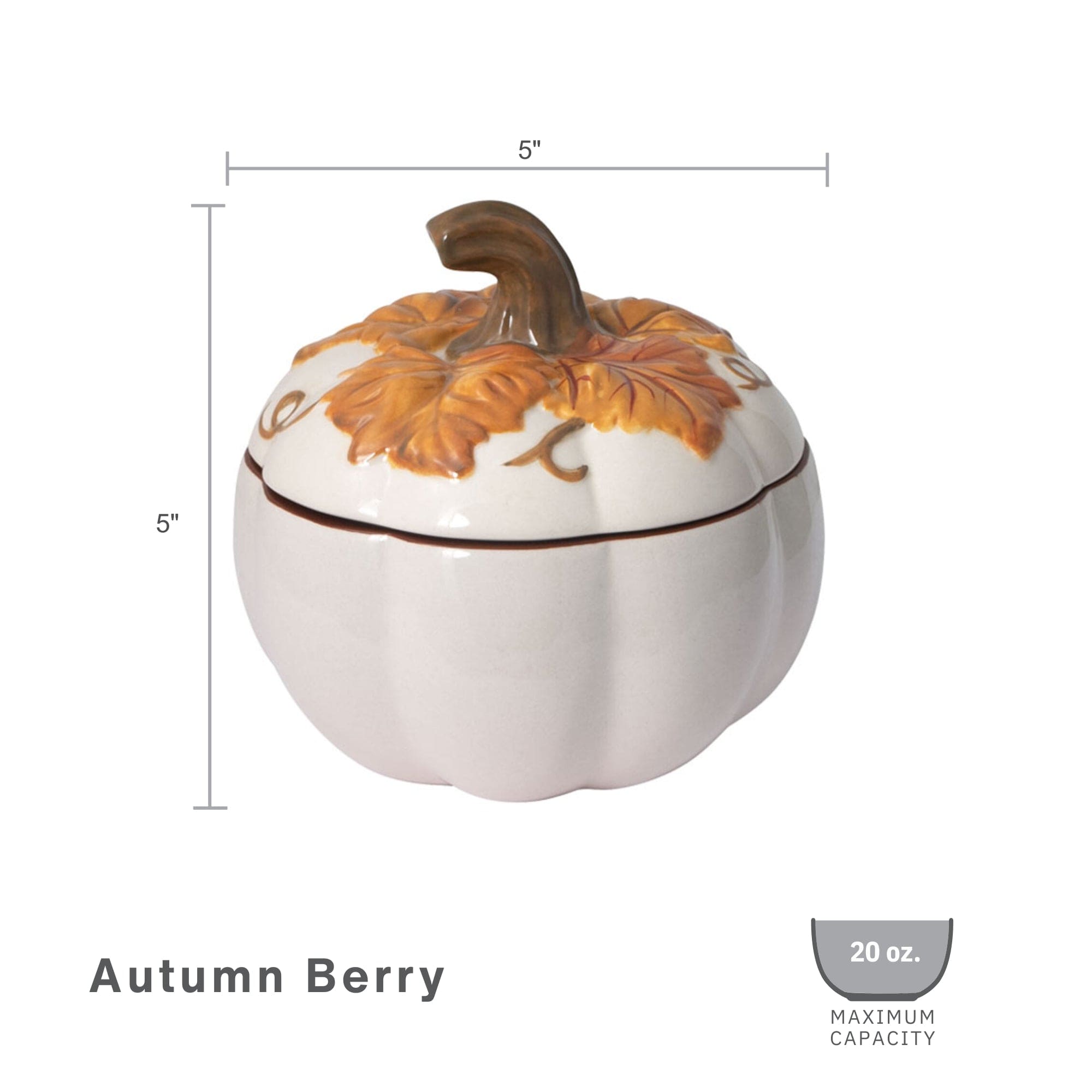 Autumn Berry Covered Pumpkin Bowl