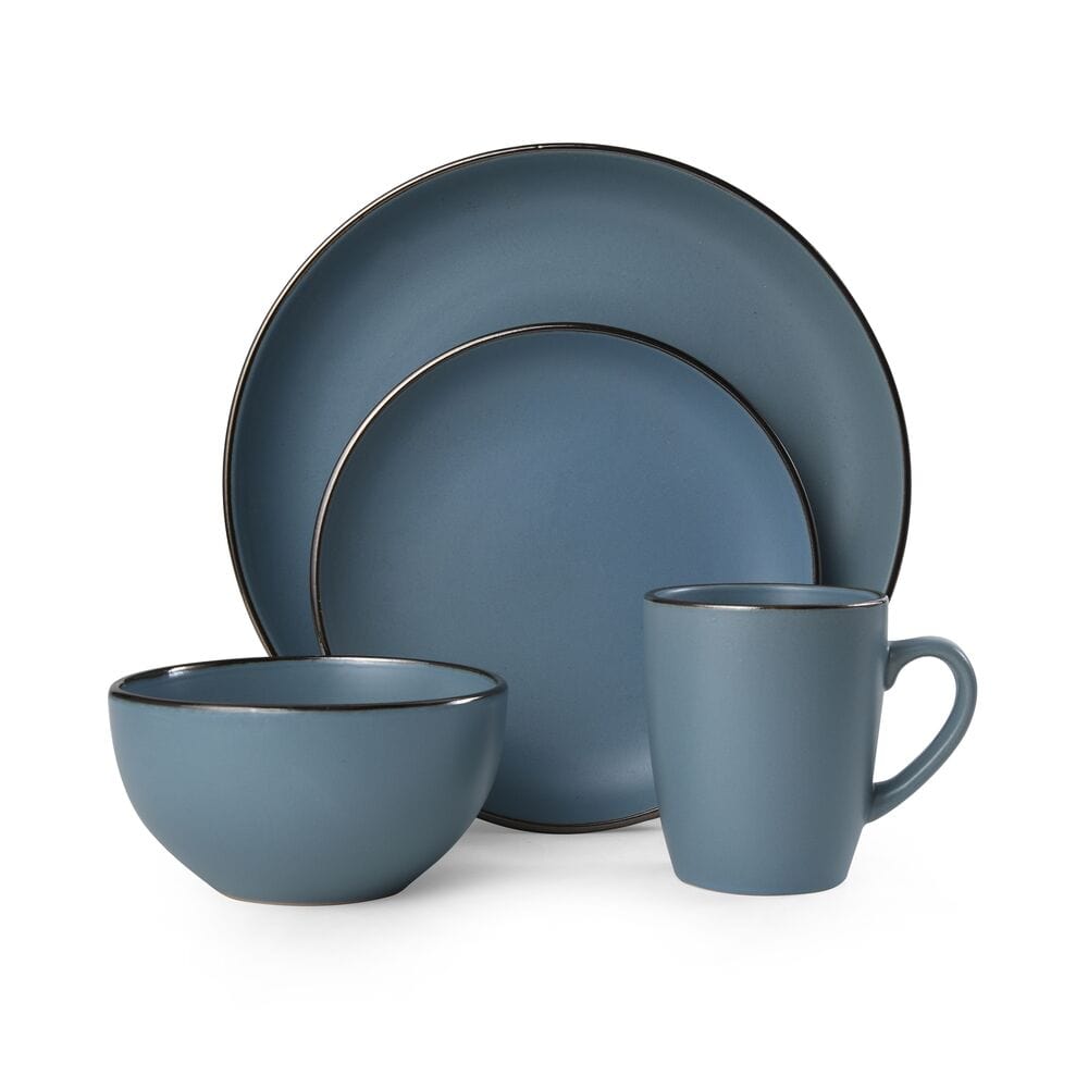 Hadlee Blue 16 Piece Dinnerware Set, Service for 4