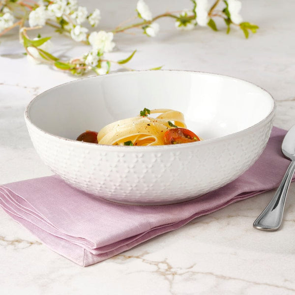 French Lace White Individual Pasta Bowl