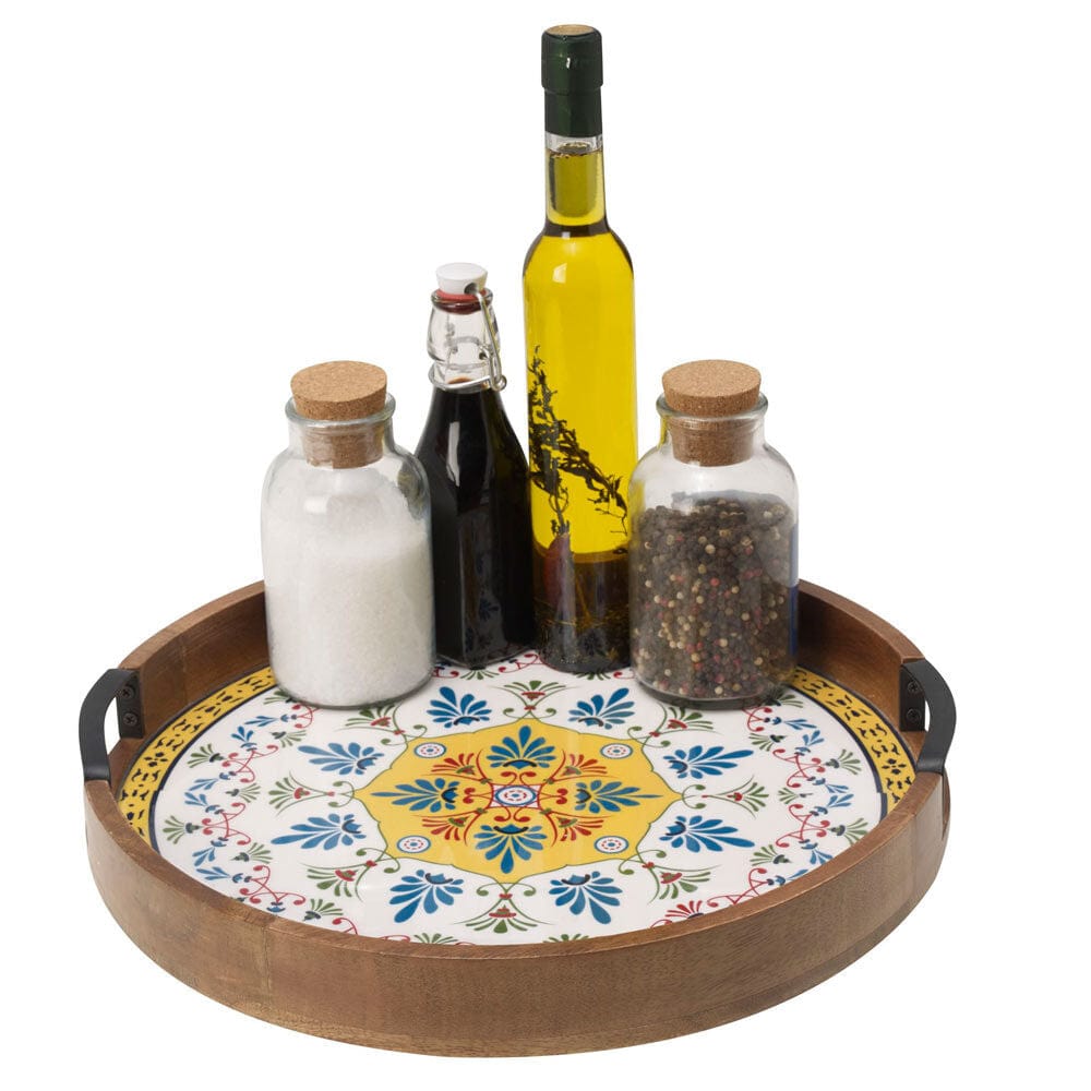 Tile Design Lazy Susan Serve Tray