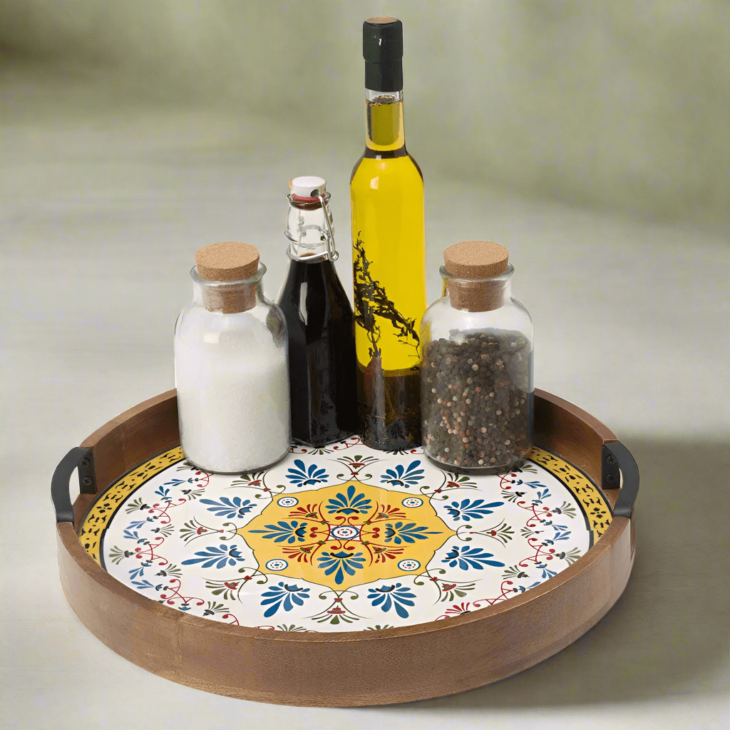 Tile Design Lazy Susan Serve Tray