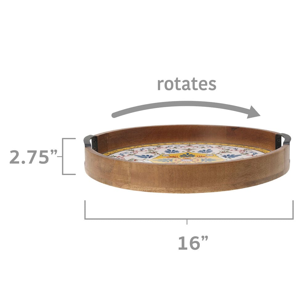 Tile Design Lazy Susan Serve Tray