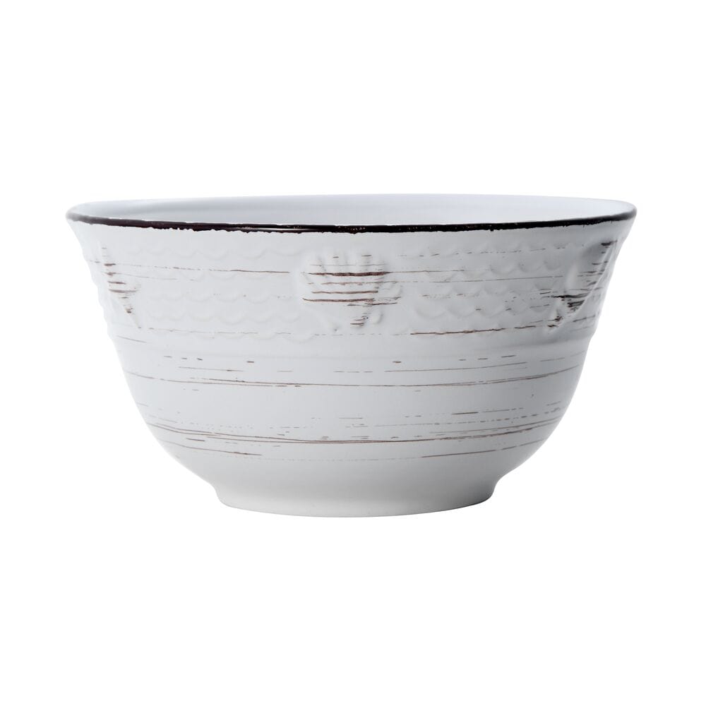 Trellis Coastal White Set of 4 Soup Cereal Bowls