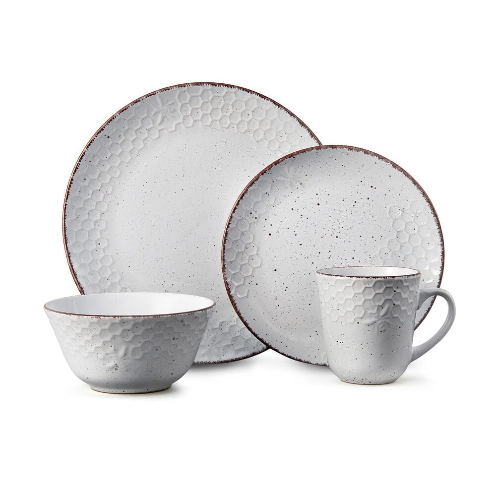 Bumble Bee White 16 Piece Dinnerware Set, Service for 4