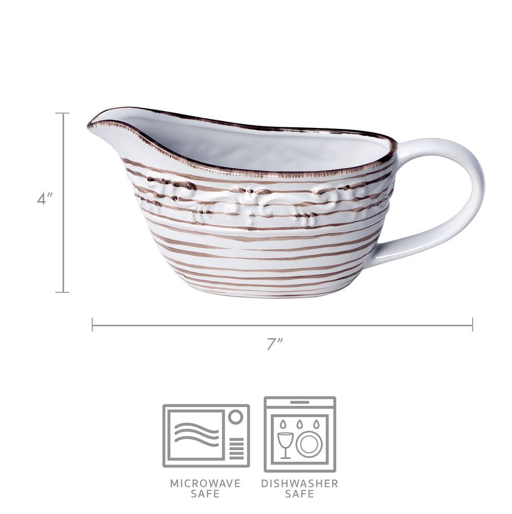 Trellis White Gravy Boat