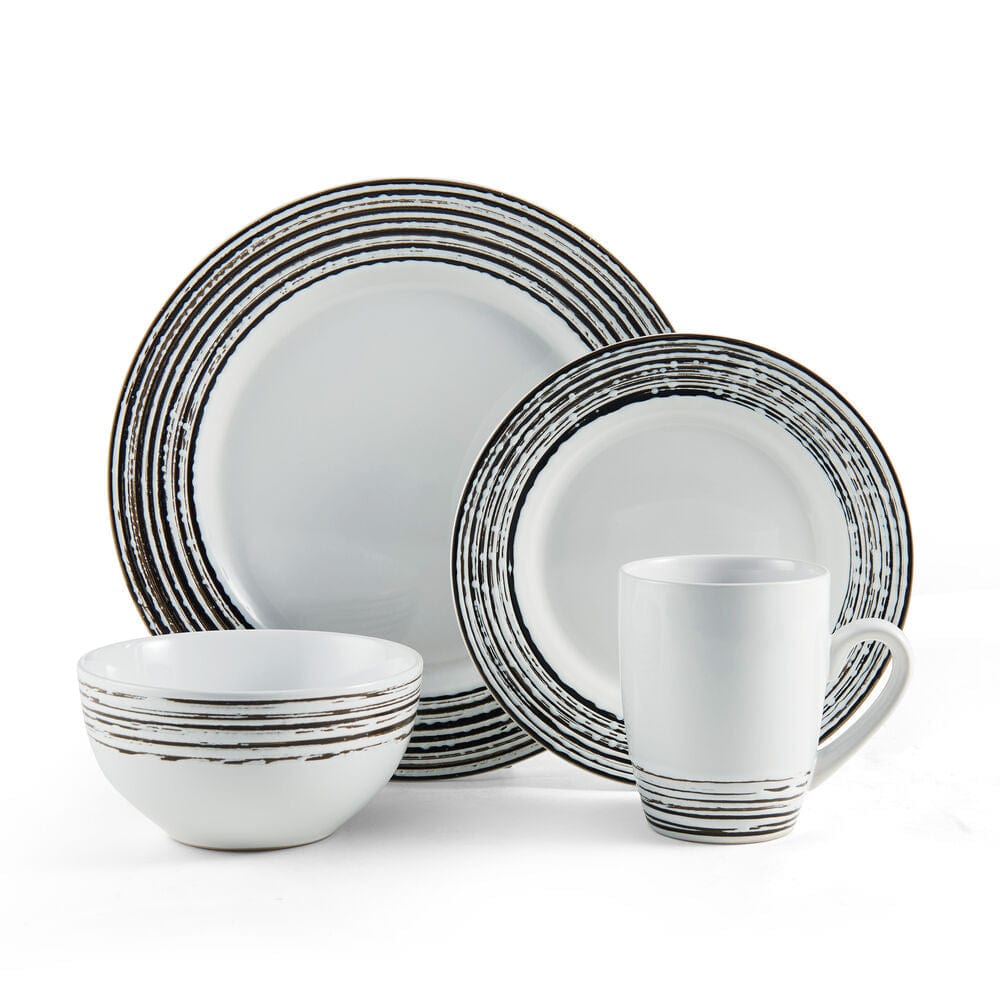 Bryson White 16 Piece Dinnerware Set, Service for 4