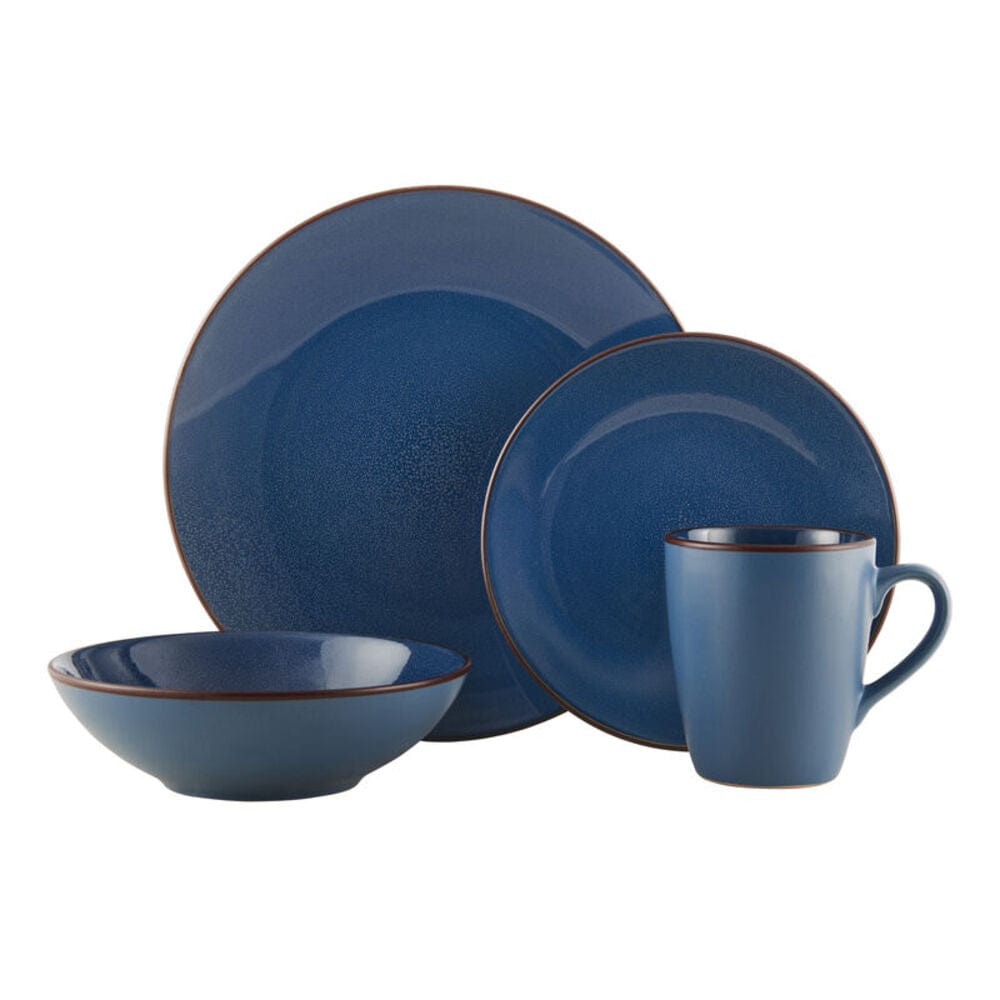 Pierce Blue 16 Piece Dinnerware Set, Service for 4