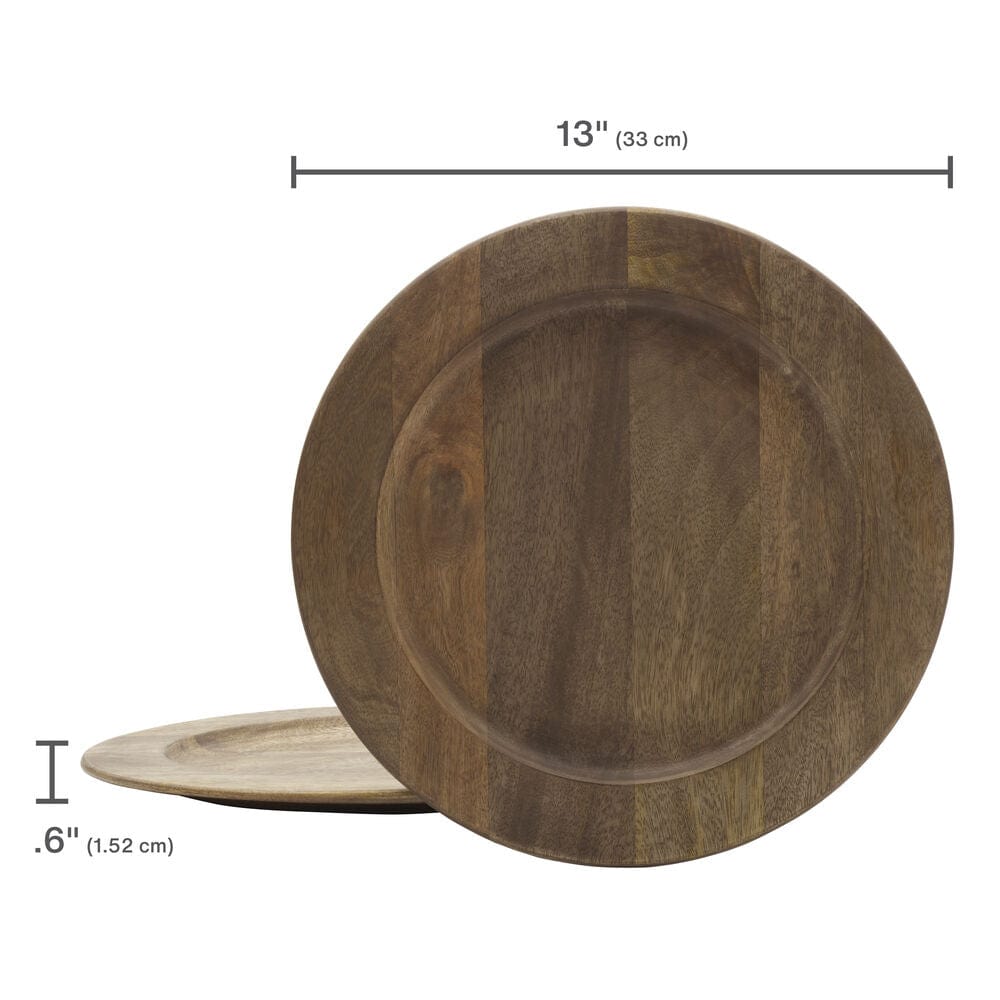 Mango Wood Set of 4 Charger Plates