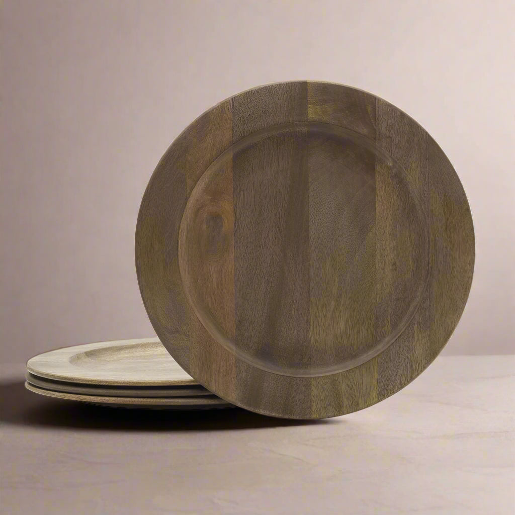 Mango Wood Set of 4 Charger Plates